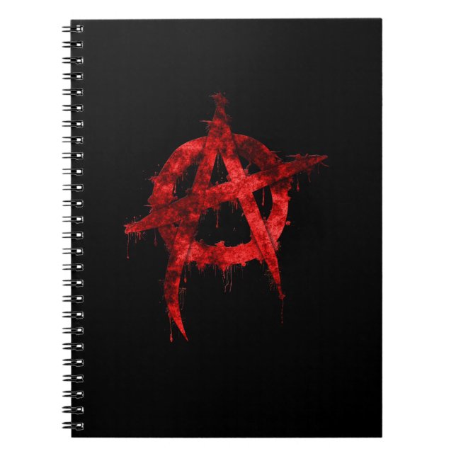 Red Graffiti Anarchy Symbol Notebook (Front)