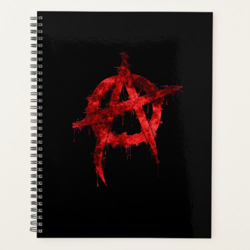 Red Graffiti Anarchy Symbol Planner