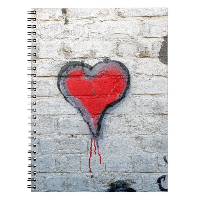 Red graffiti heart notebook (Front)