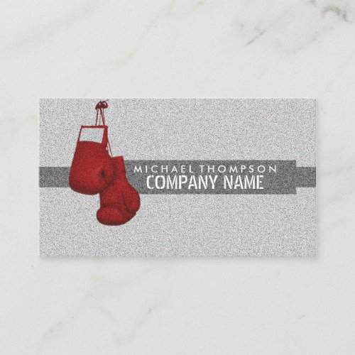 Red Grained Boxing Gloves Boxer Boxing Trainer Business Card