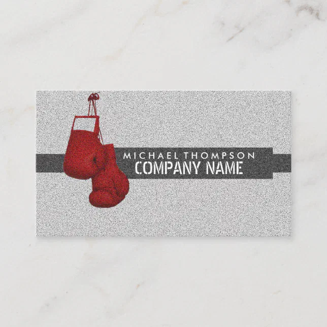 Red Grained Boxing Gloves, Boxer, Boxing Trainer Business Card | Zazzle
