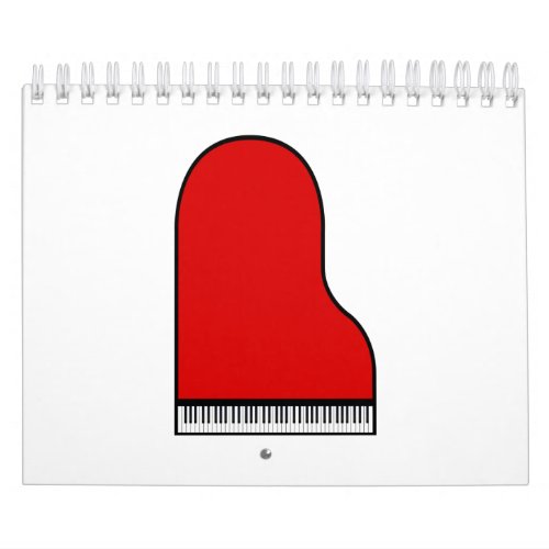 Red Grand Piano Calendar