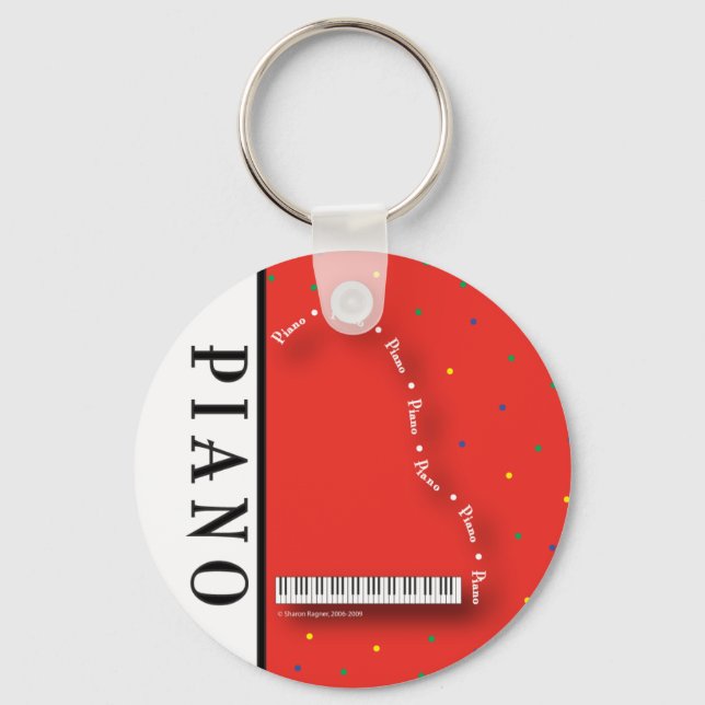 Red Grand Piano Keychain (Front)