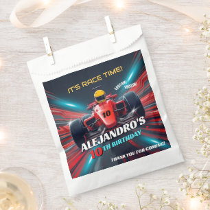 Red Grand Prix Racing Car Birthday Favor Bag