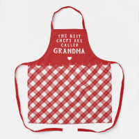 Red Grandma Best Chef Heart & Plaid