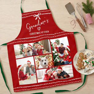 Red Grandma’s Kitchen Hand Drawn Doodles 5 Photo Apron