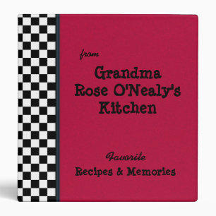 Red Grandmas Kitchen 1.5" Custom Recipe Binder