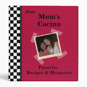 Red Grandmas Kitchen 1" Custom Photo Recipe Binder