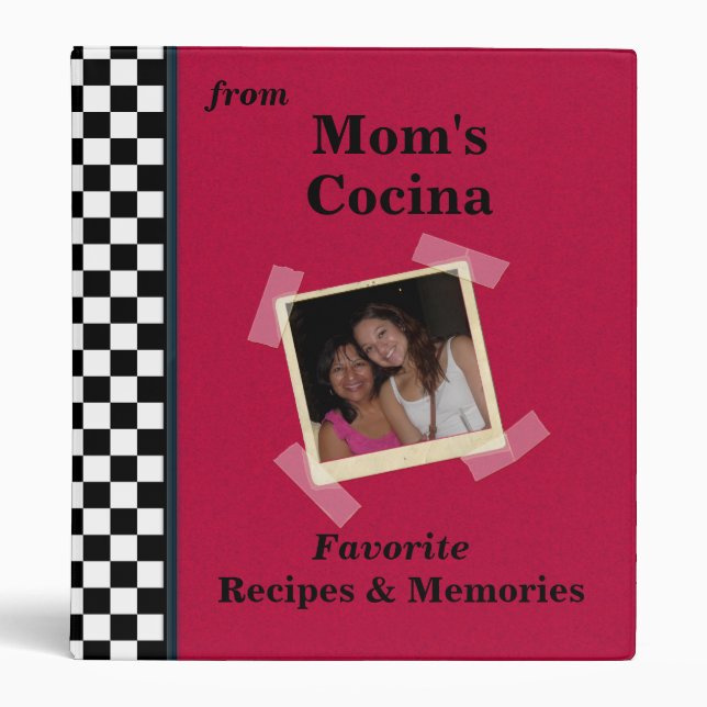 Red Grandmas Kitchen 1" Custom Photo Recipe Binder (Front)