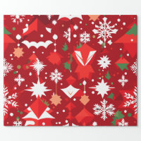 Red Grandmillennial Christmas Wrapping Paper