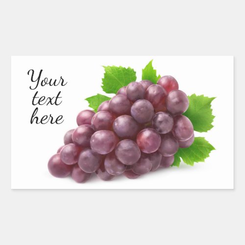 Red grape rectangular sticker