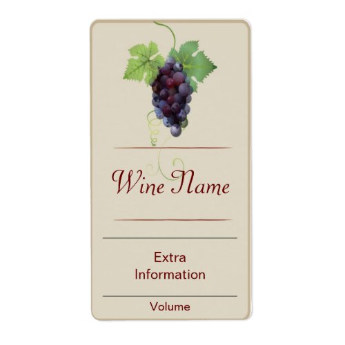 Red Grape Wine Label