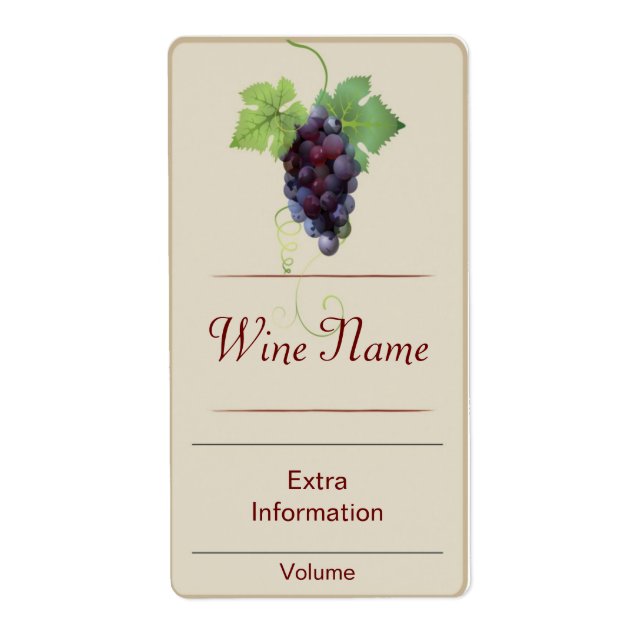 Red Grape Wine Label (Front)