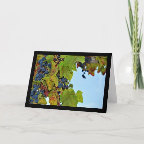 Red Grapes Blue Sky Card