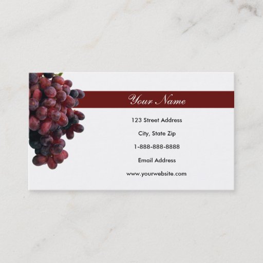 Customizable Red Grapes Business Cards