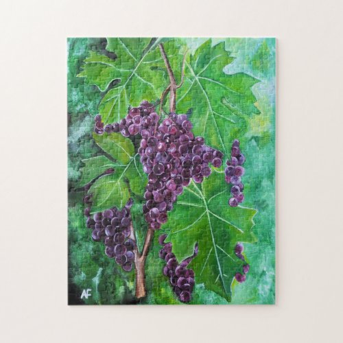Red Grapes on an August Vine by Alfred Fox Jigsaw Puzzle