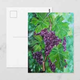 Red Grapes on an August Vine by Alfred Fox Postcard