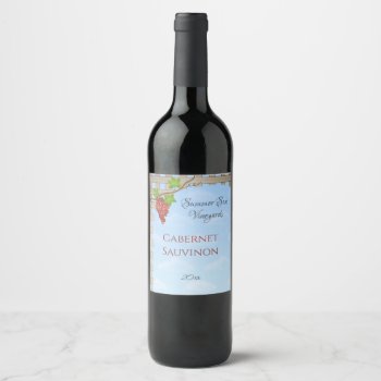 Red Grapes On The Vine Wine Label by sfcount at Zazzle