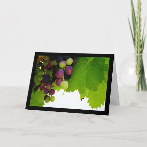 Red Grapes on Vine Card