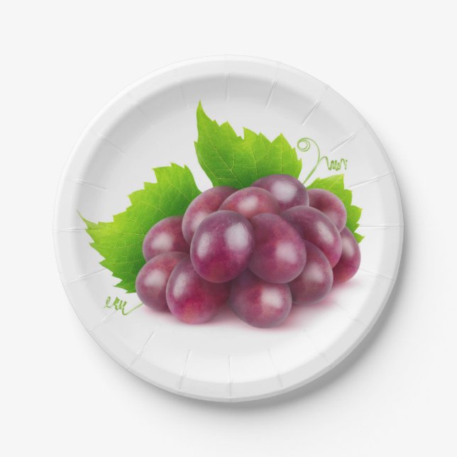 Red grapes paper plates (Front)