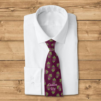Red Grapes Pattern Neck Tie