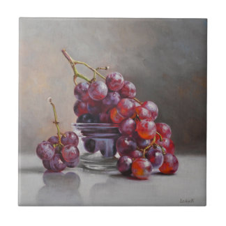 Red Grapes Still Life - from Original Oil Painting Ceramic Tile