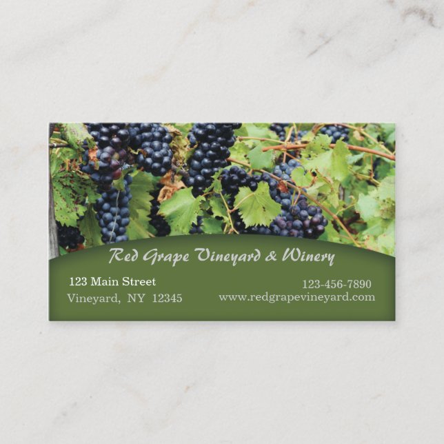 Red Grapes Vineyard Business Card (Front)