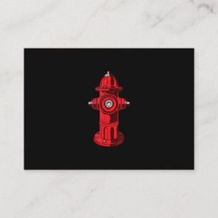 Red Graphic Fire Hydrant Firefighter Work Gifts Business Card