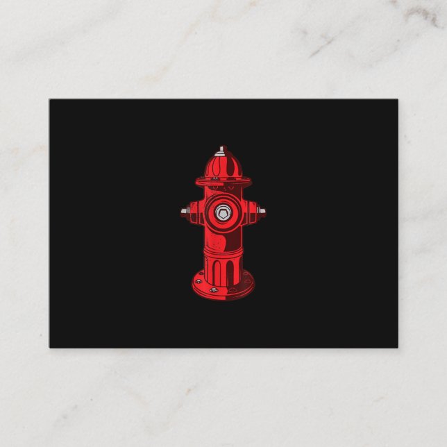 Red Graphic Fire Hydrant Firefighter Work Gifts Business Card (Front)