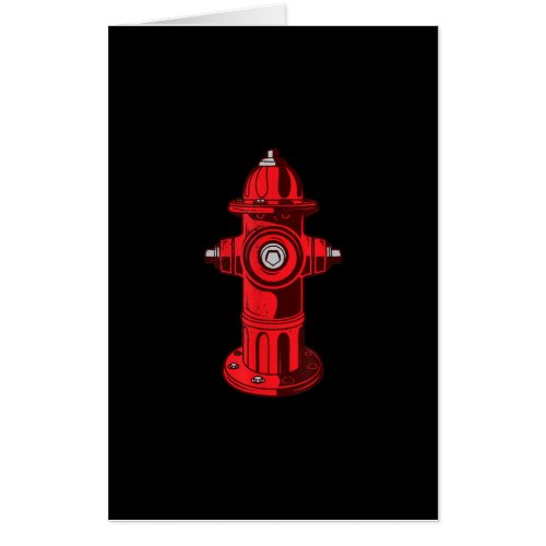 Red Graphic Fire Hydrant Firefighter Work Gifts Card