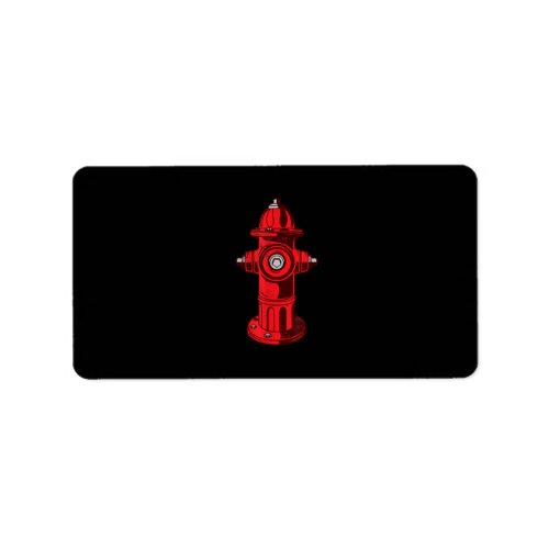 Red Graphic Fire Hydrant Firefighter Work Gifts Label