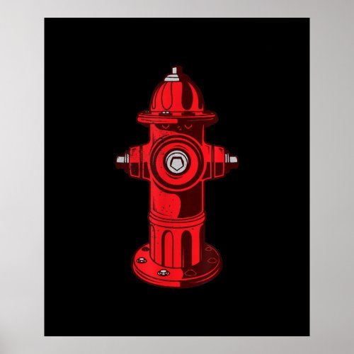 Red Graphic Fire Hydrant Firefighter Work Gifts