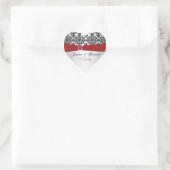 Red, Gray, and Black Damask Wedding Favor Sticker (Bag)
