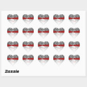 Red, Gray, and Black Damask Wedding Favor Sticker (Sheet)
