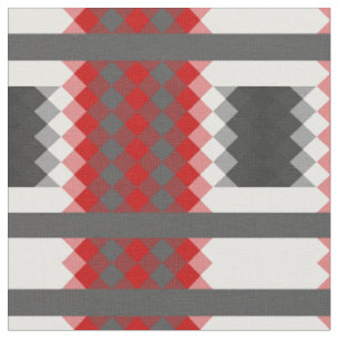 red gray and white geometric fabric