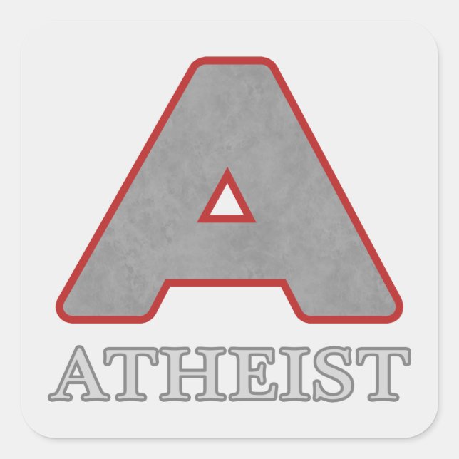 Red & Gray Atheist "A" Stickers (Front)