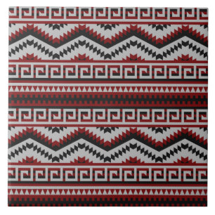 red gray black aztec tiled pattern ceramic tile