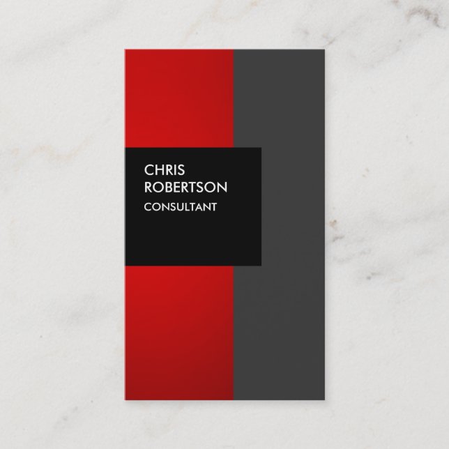 Red Gray Black Creative Business Card (Front)