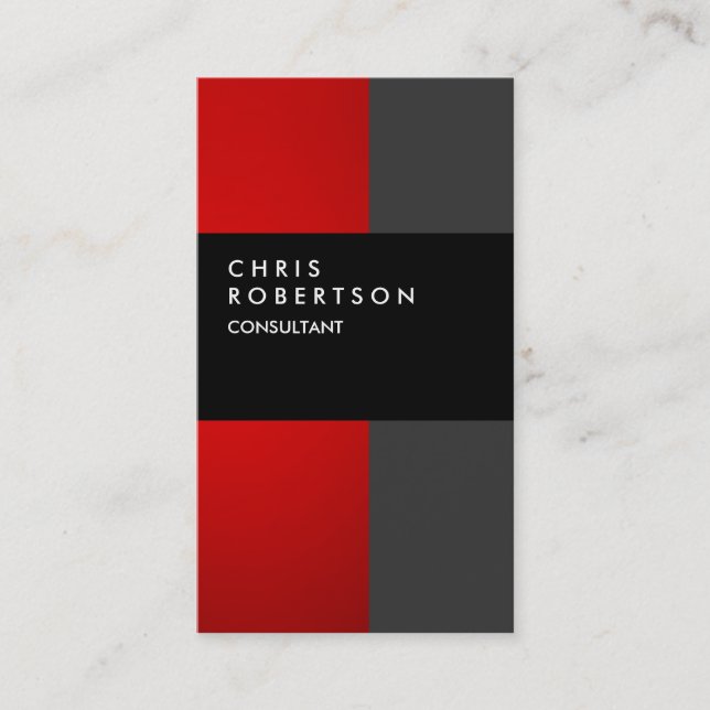 Red Gray Black Creative Business Card (Front)