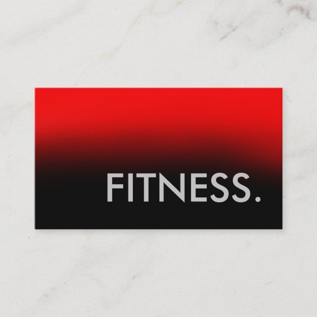 Red Gray Black Trainer Fitness Business Card (Front)