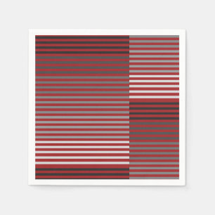 Red, Gray, Black, White Stripes Napkins