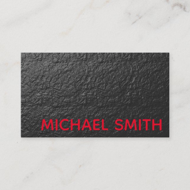 Red Gray Chalk Wall Texture Business Card (Front)
