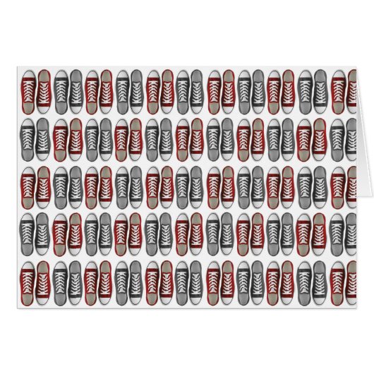 Red & Gray Classic Sneaker Pattern Cards (Front Horizontal)