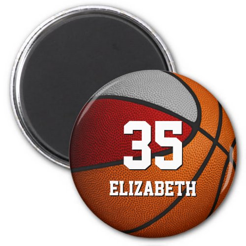 red gray club colors basketball team party gifts magnet