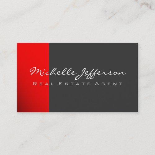 Red Gray Contemporary Business Card