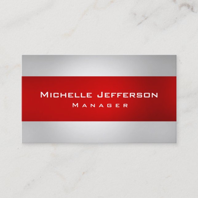 Red Gray Creative Manager Business Card (Front)