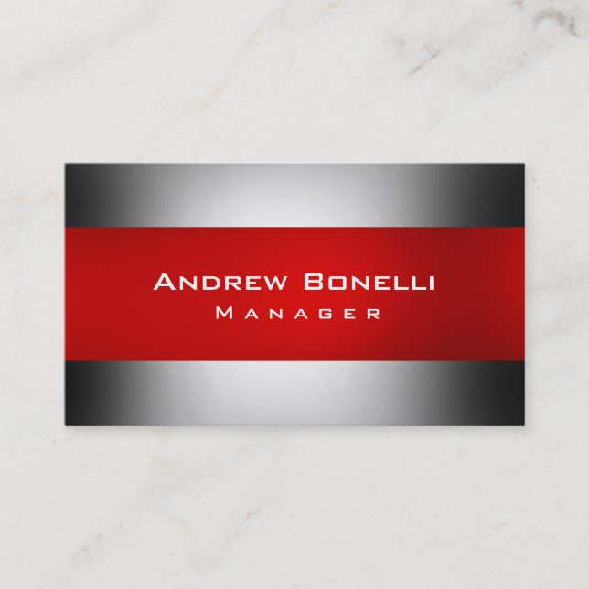 Red Gray Creative Manager Business Card (Front)