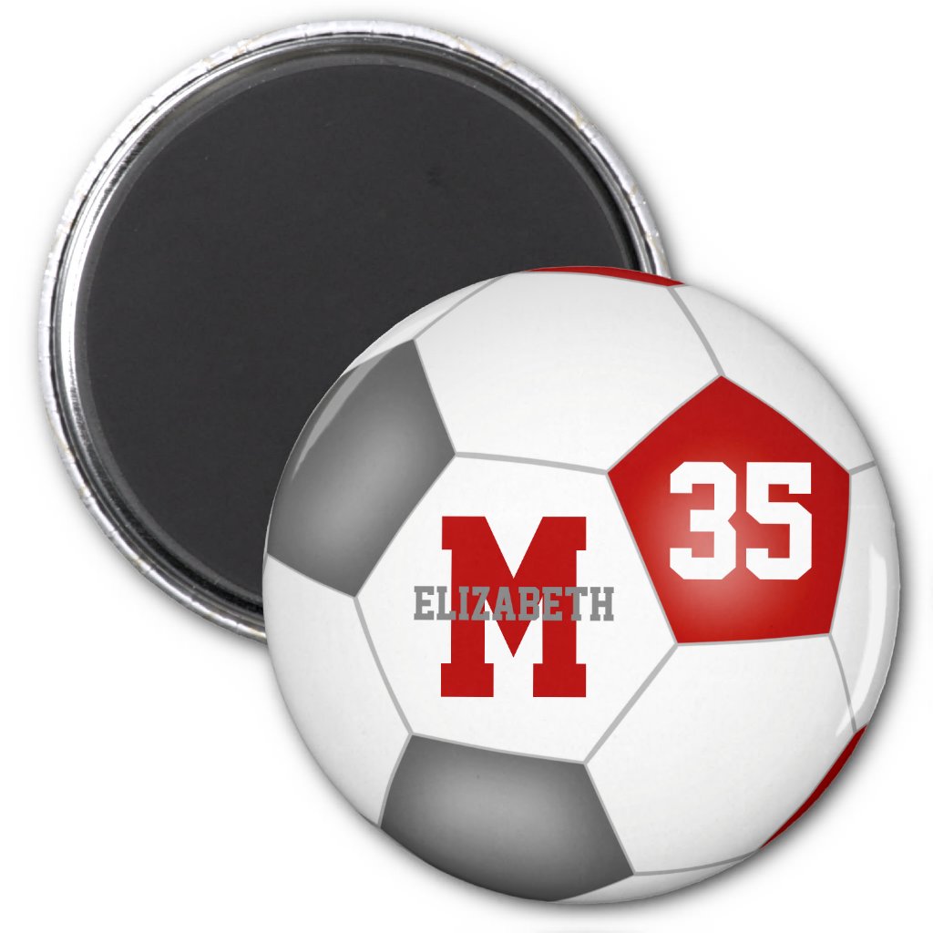 red gray custom soccer team colors magnet