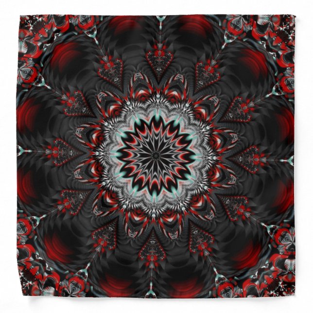 Red Gray Decorative Bandana (Front)