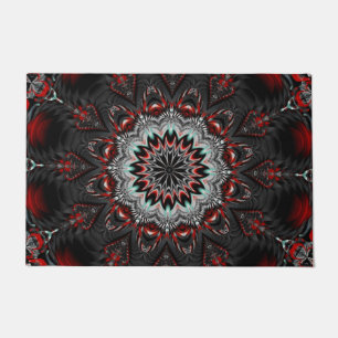 Red Gray Decorative Doormat